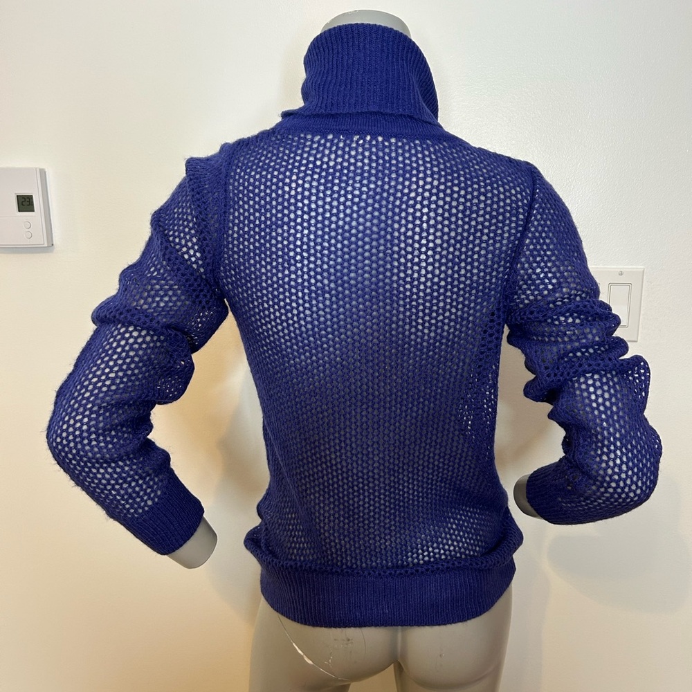 Beautiful Smart Set cobalt Blue Mesh Turtleneck ❤️S - Picture 6 of 9